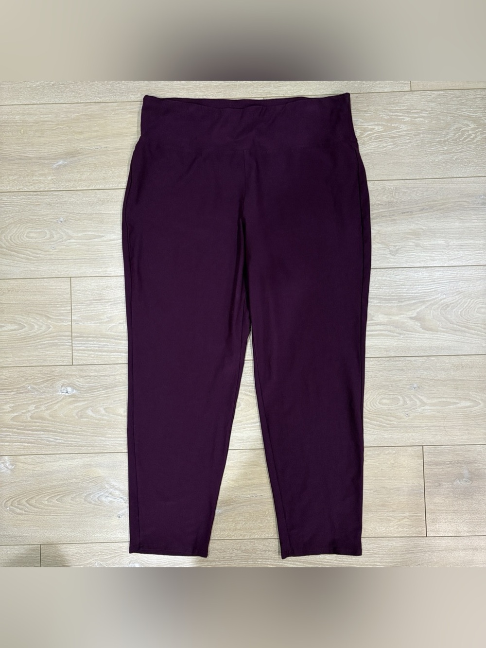 Eileen Fisher Ponte Knit Cropped Leggings Pants Plum XL